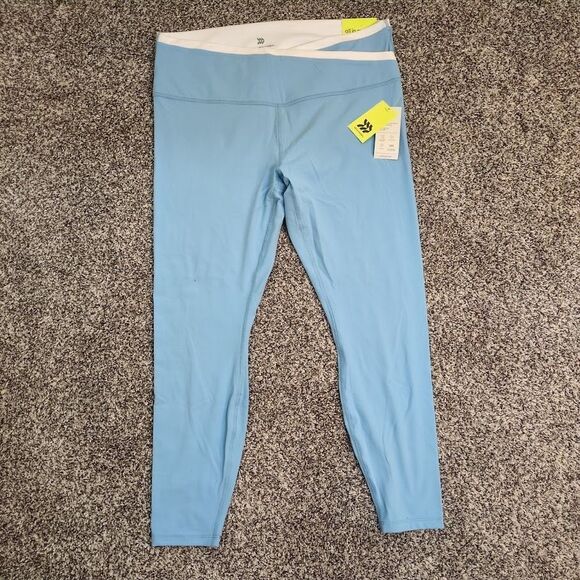 NWT All in Motion XXL Sky Blue Everyday Soft Crossover Waist Leggings7/8 Length - Picture 1 of 4